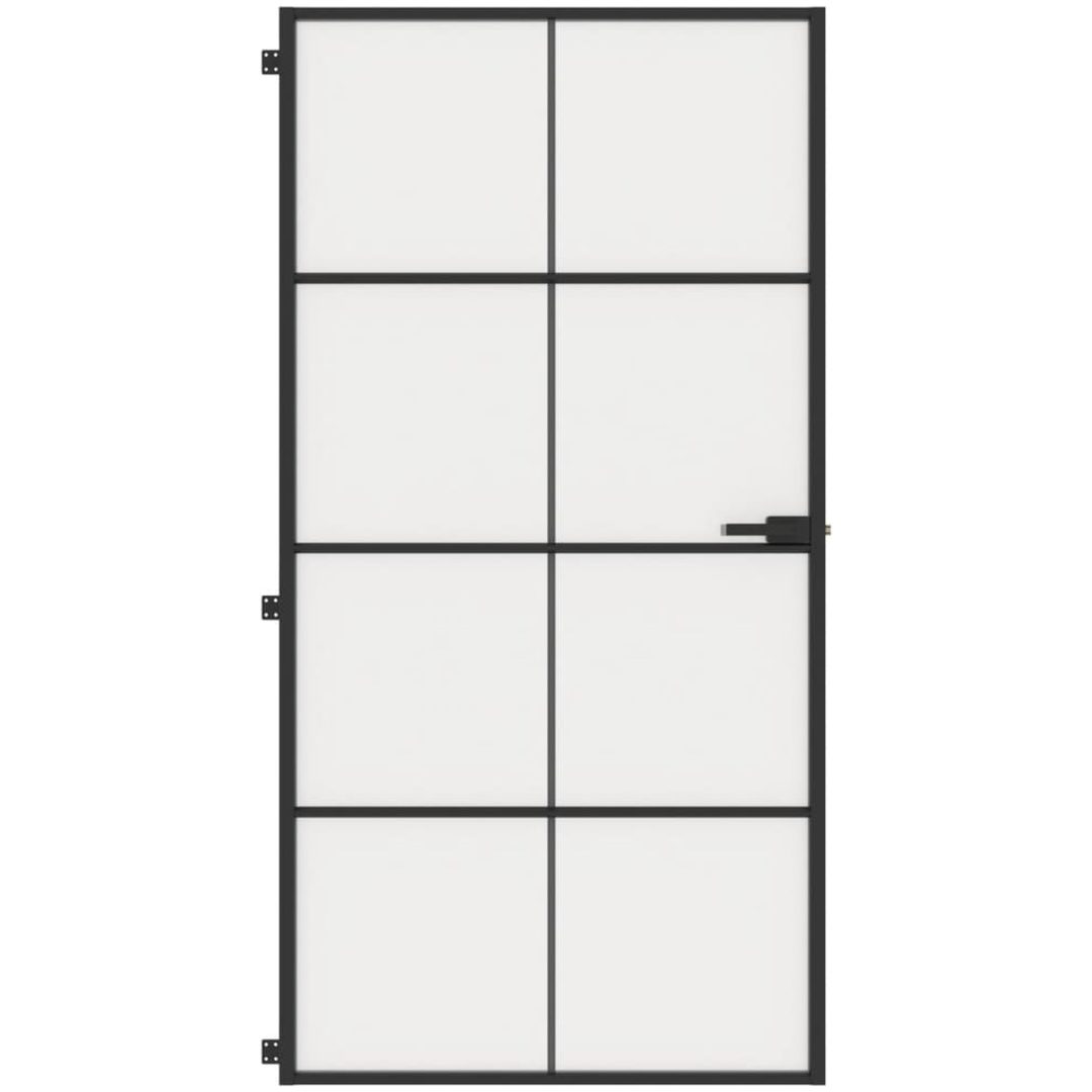 Innerdörr svart härdat glas och aluminium slim vidaXL 102.5 x 201.5 cm – bild 3