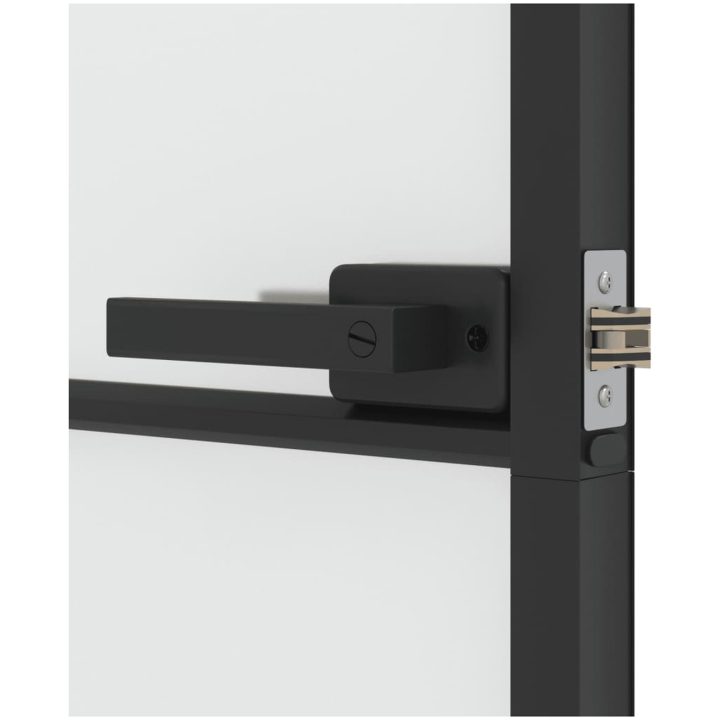 Innerdörr svart härdat glas och aluminium slim vidaXL 102.5 x 201.5 cm – bild 7