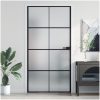 Innerdörr svart härdat glas och aluminium slim vidaXL 102.5 x 201.5 cm – miniatyr 1
