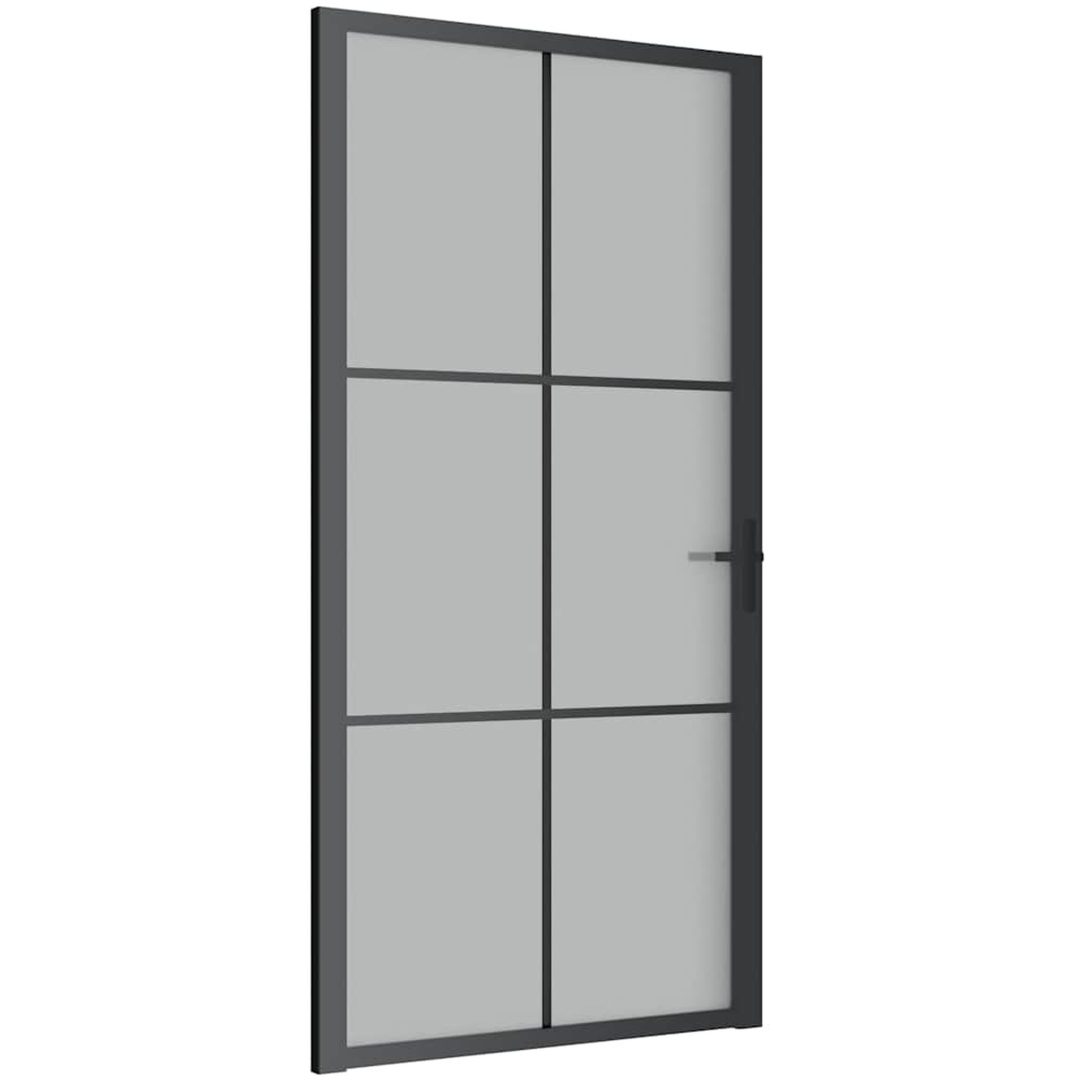 Innerdörr svart matt glas och aluminium vidaXL 102.5 x 201.5 cm – bild 2