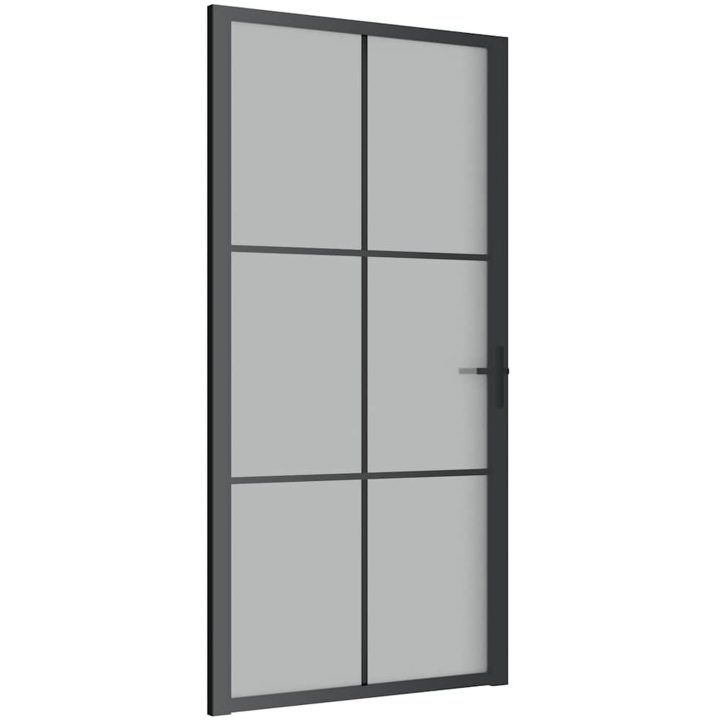 Innerdörr svart matt glas och aluminium vidaXL 102.5 x 201.5 cm – bild 2