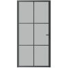 Innerdörr svart matt glas och aluminium vidaXL 102.5 x 201.5 cm – miniatyr 3