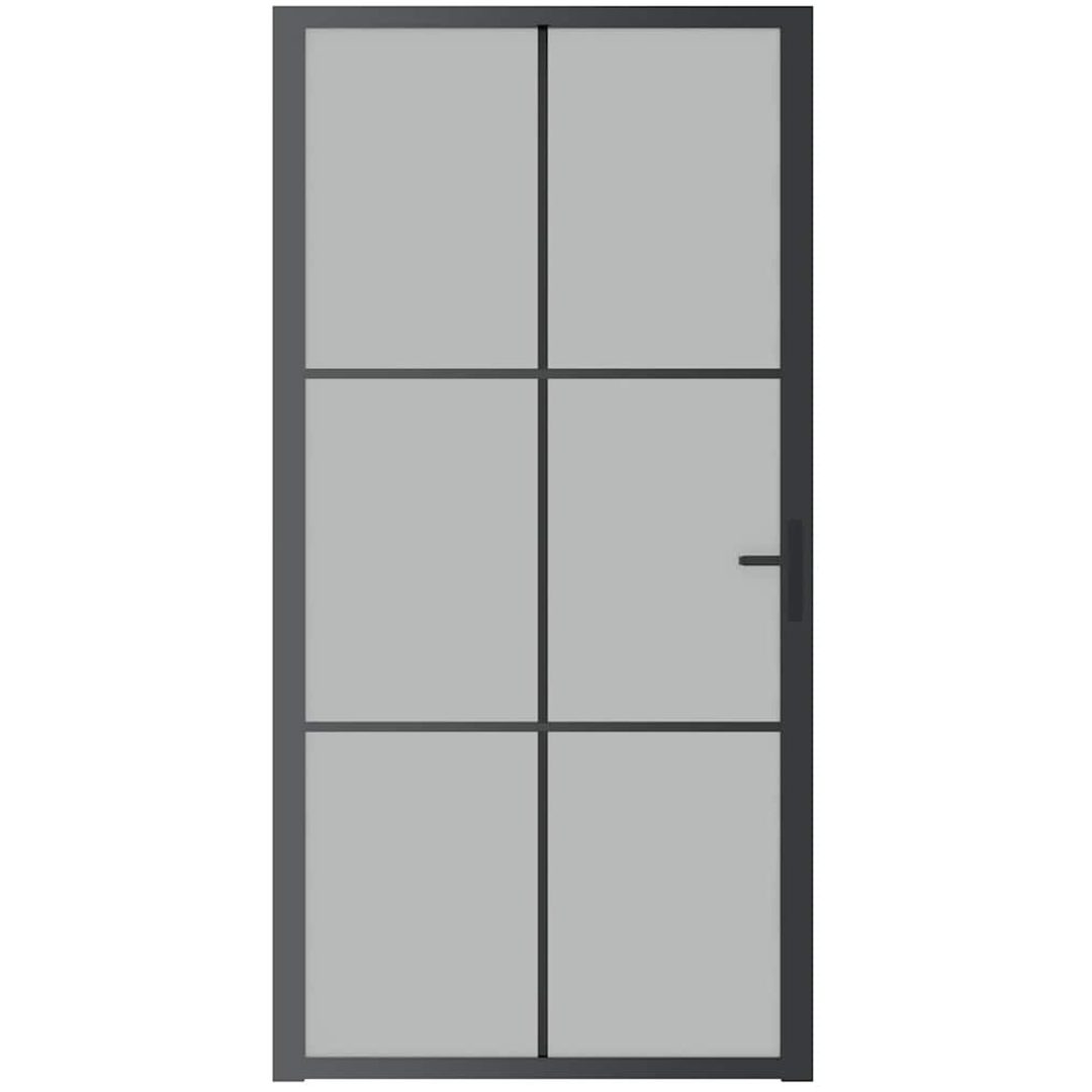 Innerdörr svart matt glas och aluminium vidaXL 102.5 x 201.5 cm – bild 3
