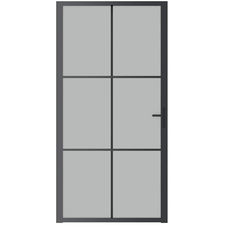 Innerdörr svart matt glas och aluminium vidaXL 102.5 x 201.5 cm – bild 3