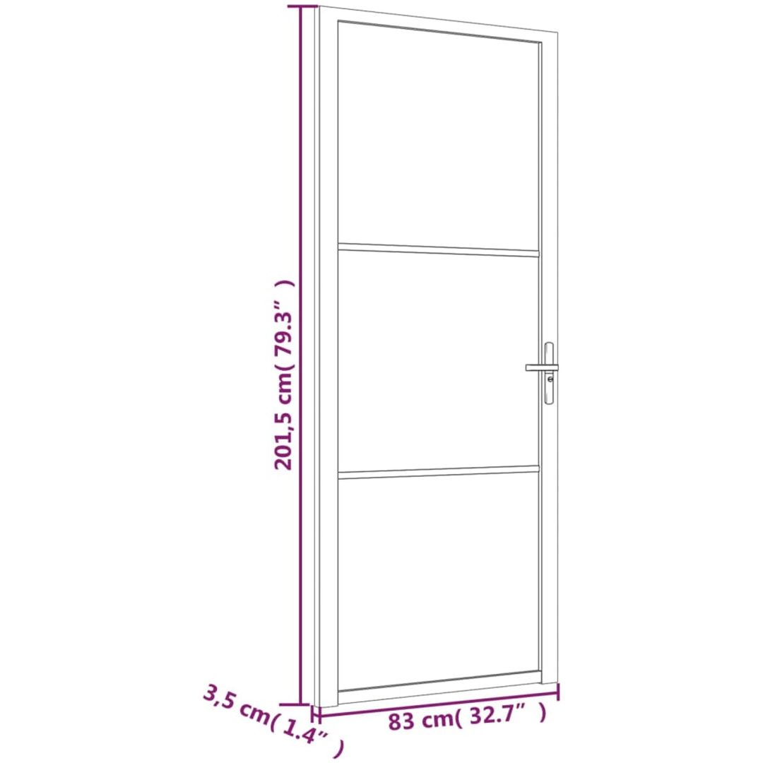 Innerdörr vit ESG-glas och aluminium vidaXL 83 x 201.5 cm – bild 6