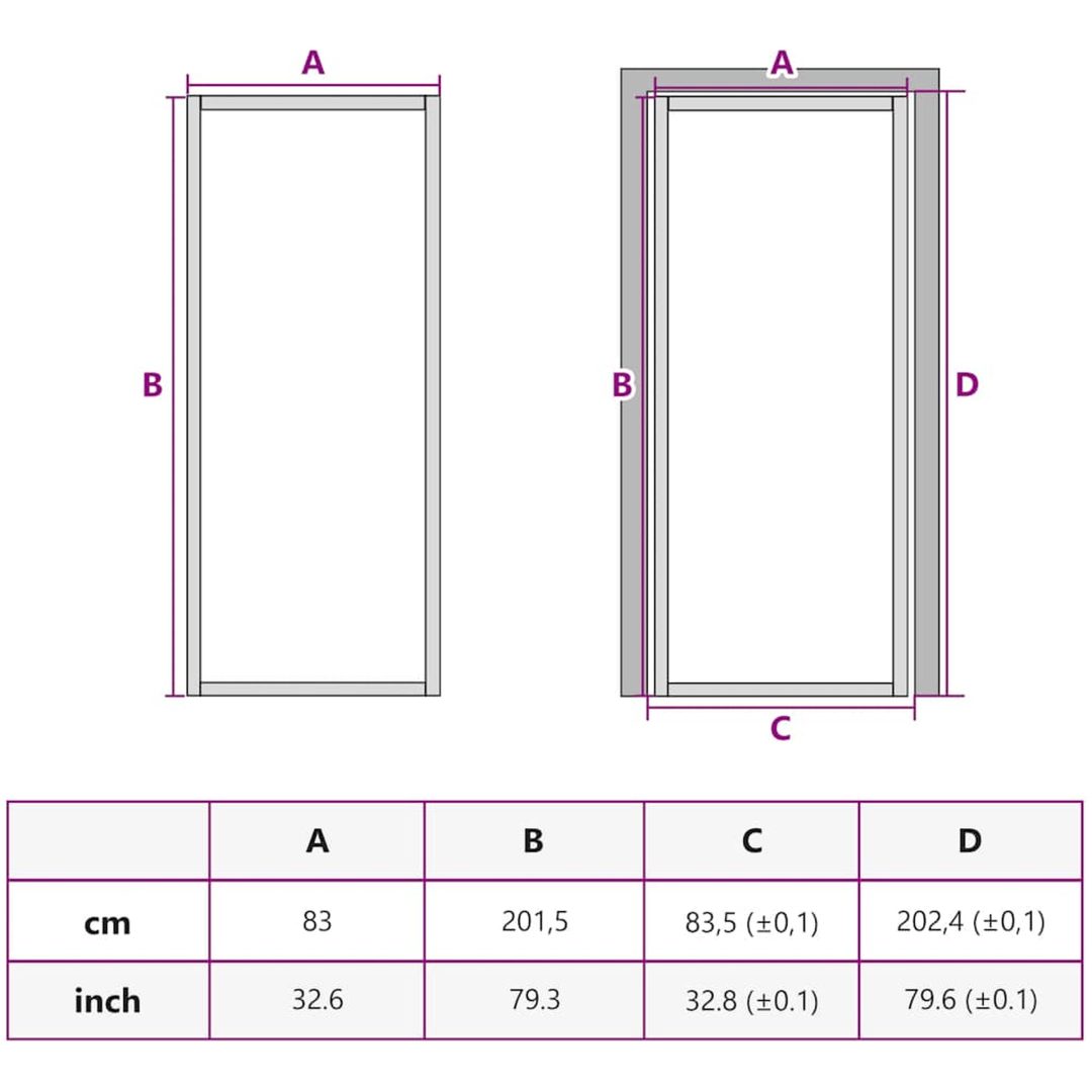 Innerdörr vit ESG-glas och aluminium vidaXL 83 x 201.5 cm – bild 7