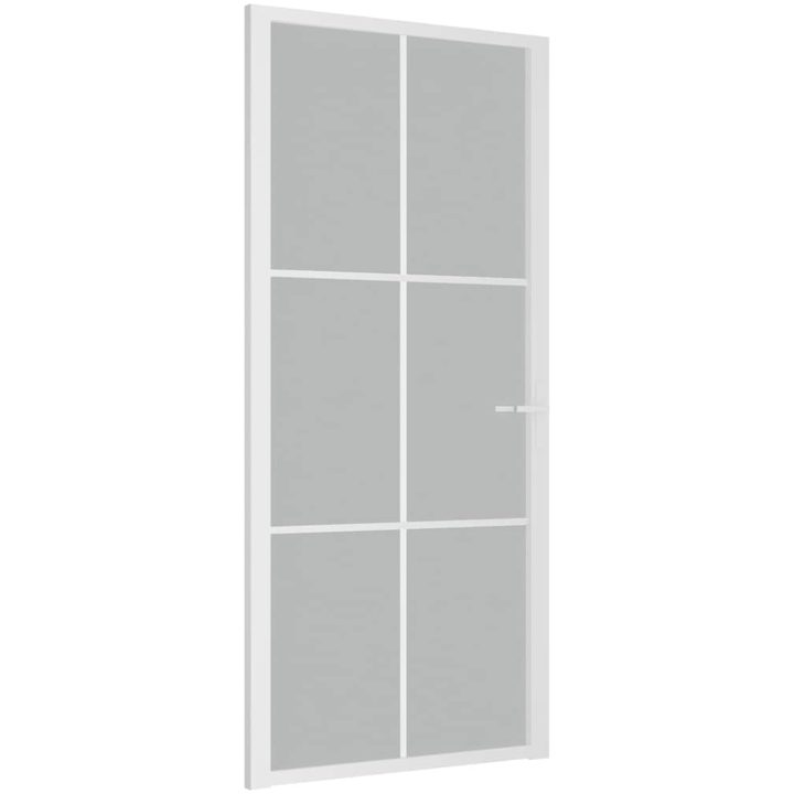 Innerdörr vit matt glas och aluminium vidaXL 93 x 201.5 cm – bild 2