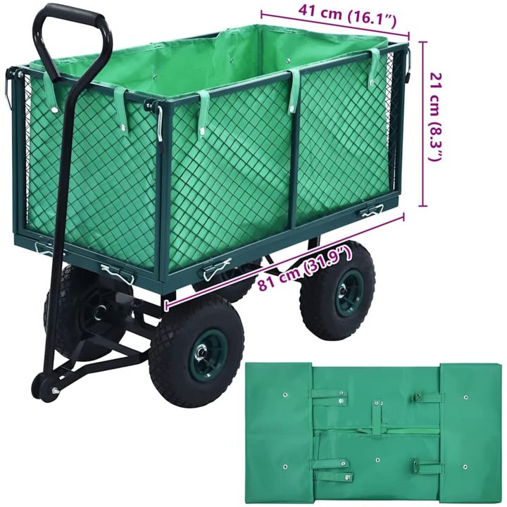 Innerfoder till trädgårdsvagn grön tyg vidaXL 81 x 41 x 21 cm – bild 3