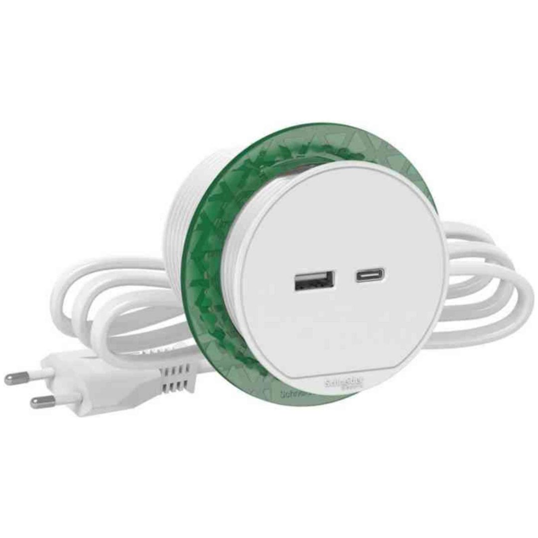 INS44008 Bordsenhet XS USB-A+C Unica Schneider Electric