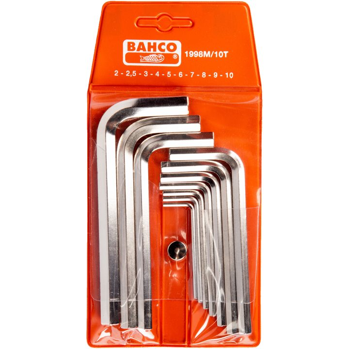 Insexnyckelsats Metrisk 2 - 10 mm 10 delar Förnicklad BAHCO Metrisk 2 - 10 mm 10 – bild 2