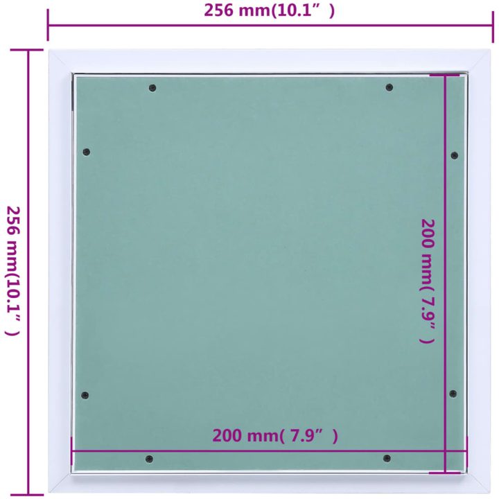 Inspektionslucka med aluminiumram och gipsskiva m vidaXL 200 x 200 mm – bild 9