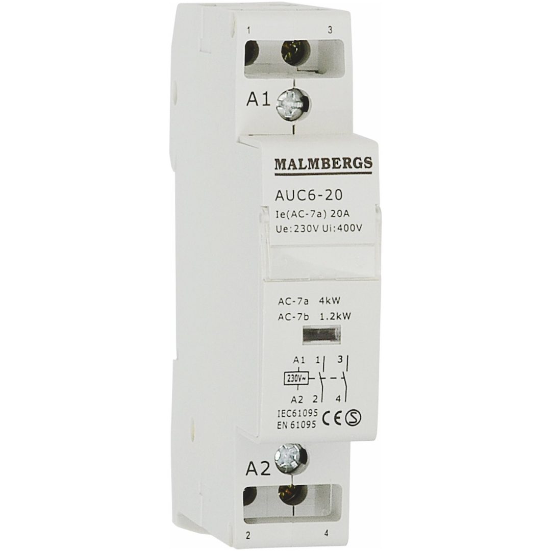 Installationskontaktor, 1 modul, 20A, 2-Pol MALMBERGS