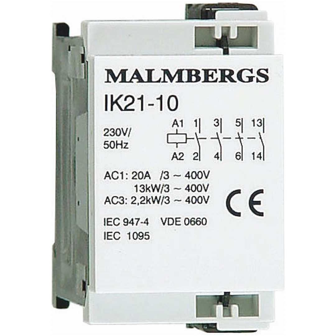Installationskontaktor, 2,2kW, 20A MALMBERGS