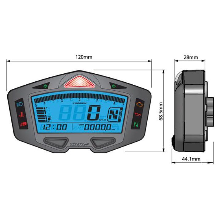 Instrumentpanel Db-03 Racing Svart KOSO NORTH AMERICA DASH PANEL RACE BLK/BLU – bild 2