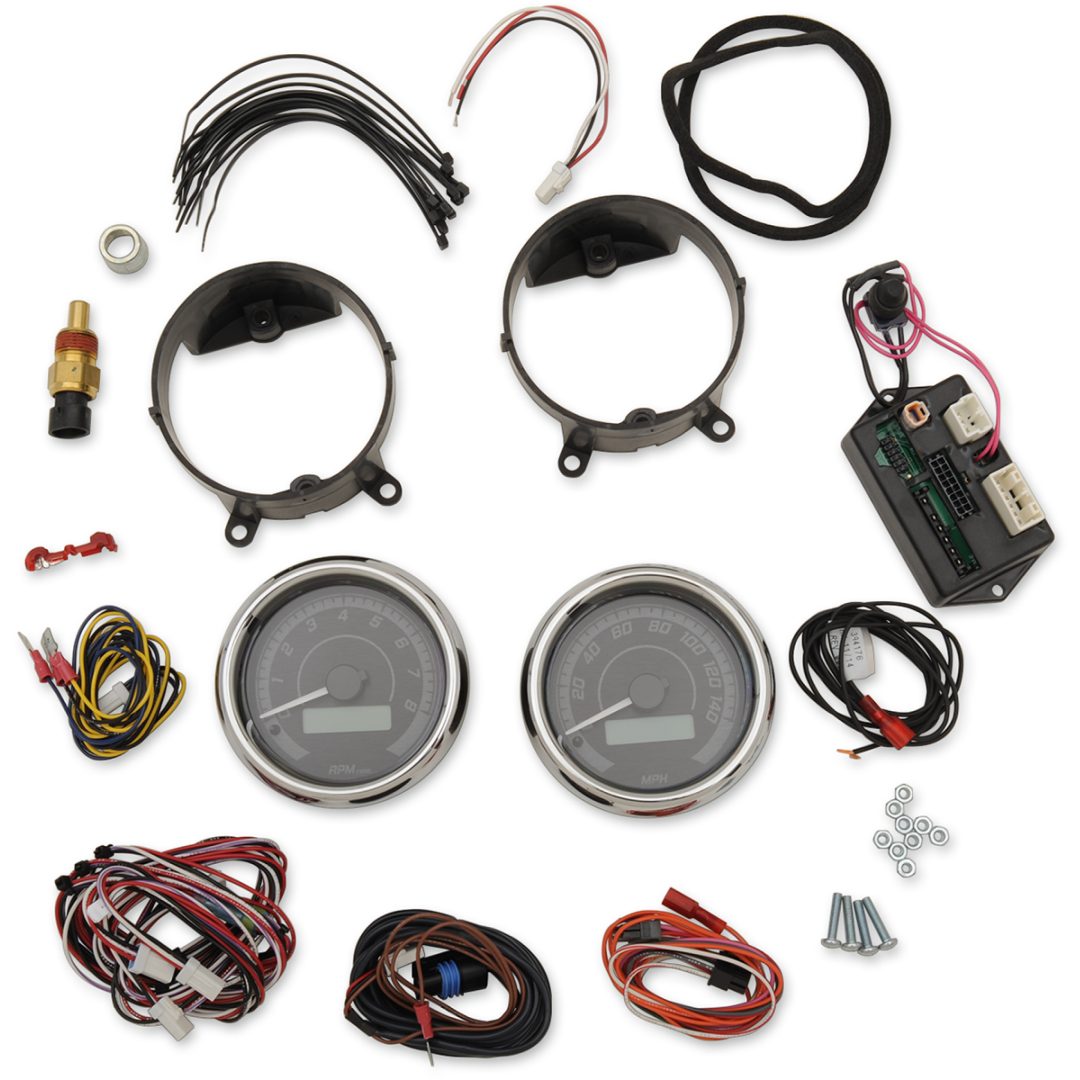 Instrumentpanel MVX-8K Series Svart Grå Krom DAKOTA DIGITAL GAUGE 2PK BLK/GRY/CH