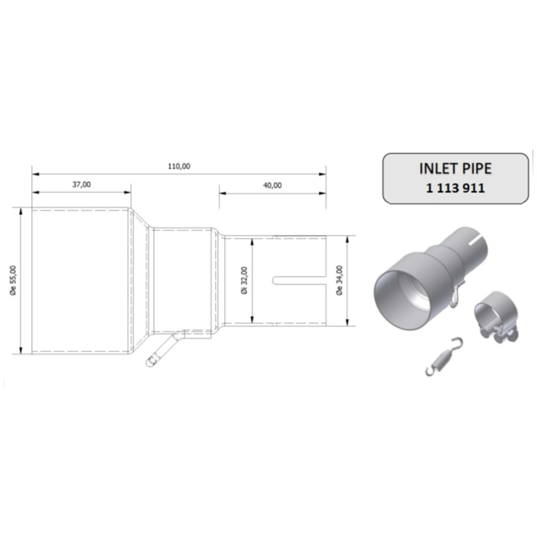 Insugsrör 55 > 32 mm MIVV