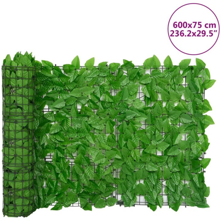Insynsskydd gröna blad vidaXL 600 x 75 cm – bild 6