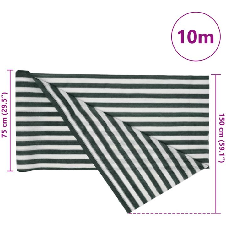 Insynsskyddsnät grön och vit 1,5x10 m HDPE 150 g/m² vidaXL 1.5 x 10 m (150 g) – bild 8
