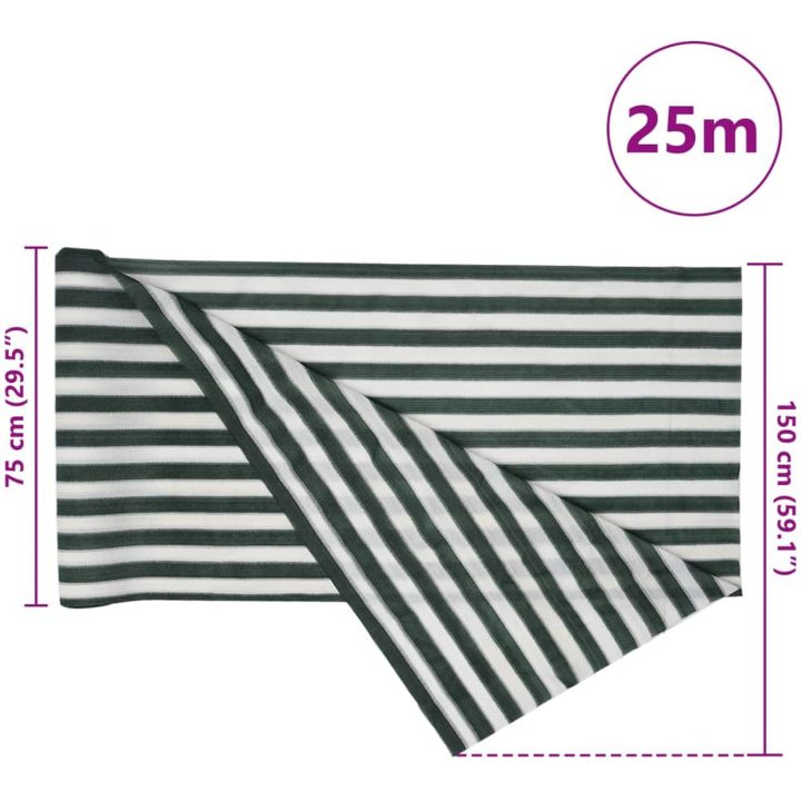 Insynsskyddsnät grön och vit 1,5x25 m HDPE 150 g/m² vidaXL 1.5 x 25 m (150 g) – bild 8