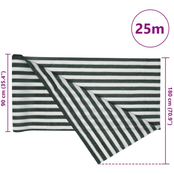 Insynsskyddsnät grön och vit 1,8x25 m HDPE 195 g/m² vidaXL 1.8 x 25 m (195 g) – bild 8