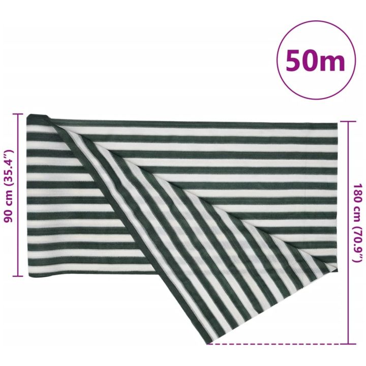 Insynsskyddsnät grön och vit 1,8x50 m HDPE 75 g/m² vidaXL 1.8 x 50 m (75 g) – bild 8