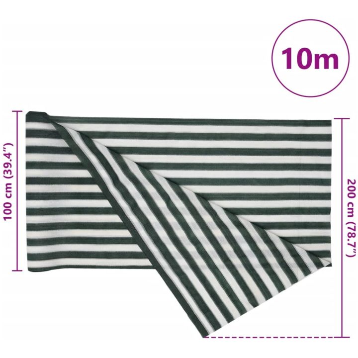 Insynsskyddsnät grön och vit 2x10 m HDPE 150 g/m² vidaXL 2 x 10 m (150 g) – bild 8