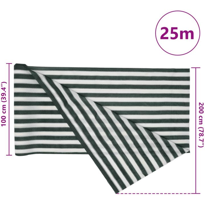 Insynsskyddsnät grön och vit 2x25 m HDPE 150 g/m² vidaXL 2 x 25 m (150 g) – bild 8