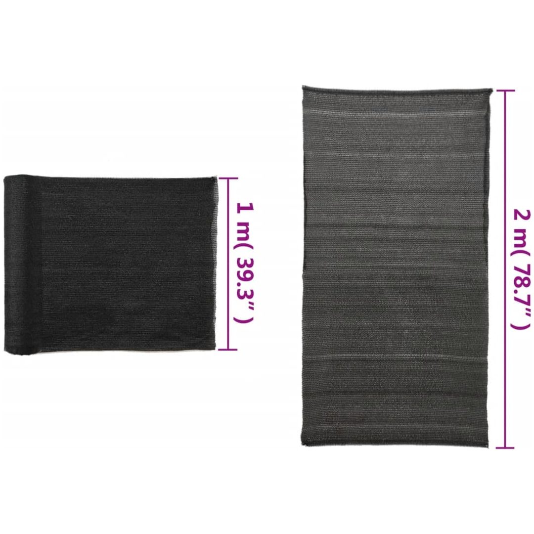 Insynsskyddsnät HDPE svart vidaXL 2 x 10 m – bild 5