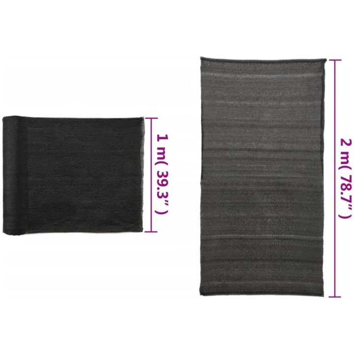 Insynsskyddsnät HDPE svart vidaXL 2 x 10 m – bild 5
