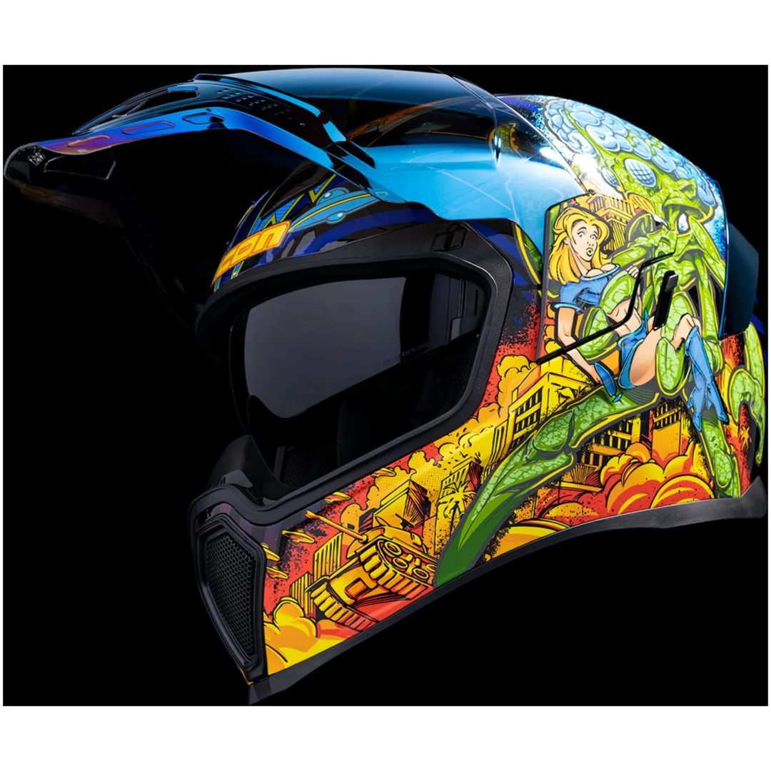 Integralhjälm Aflt Bug-blitz Blå ICON XS – bild 6