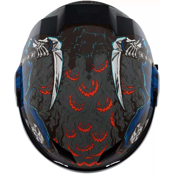 Integralhjälm Airflite™ Trick Or Street 4 Svart/blå/orange/röd/vit ICON Small – bild 6