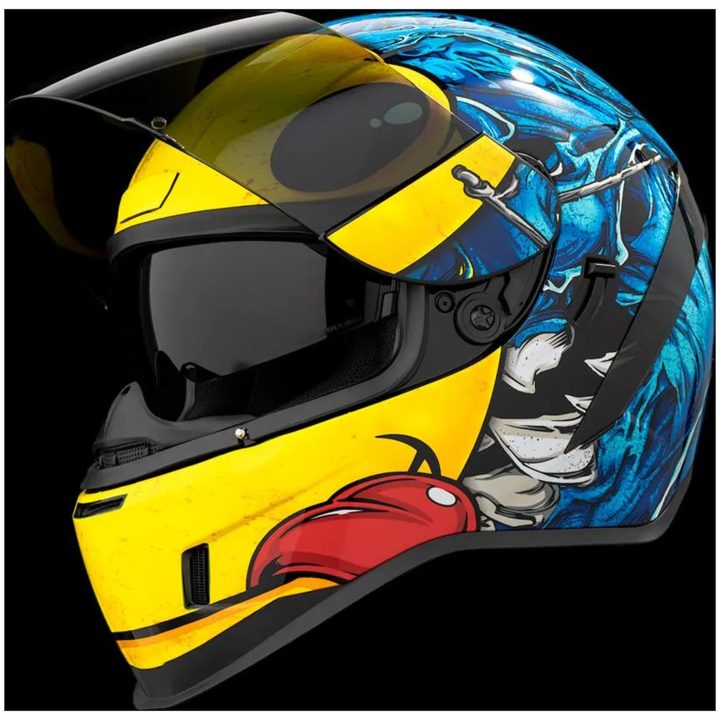 Integralhjälm Airform Blå/Gul ICON XS – bild 4
