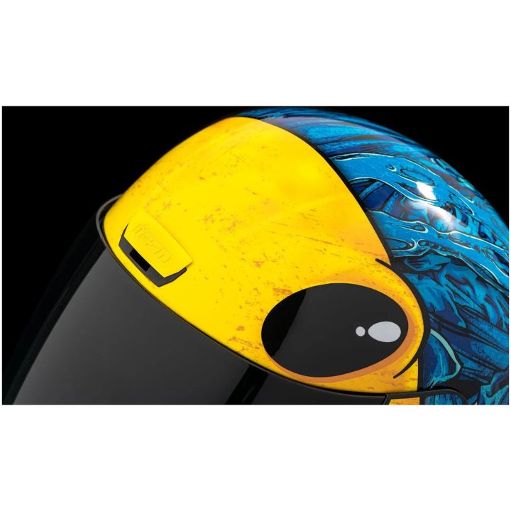Integralhjälm Airform Blå/Gul ICON XS – bild 3