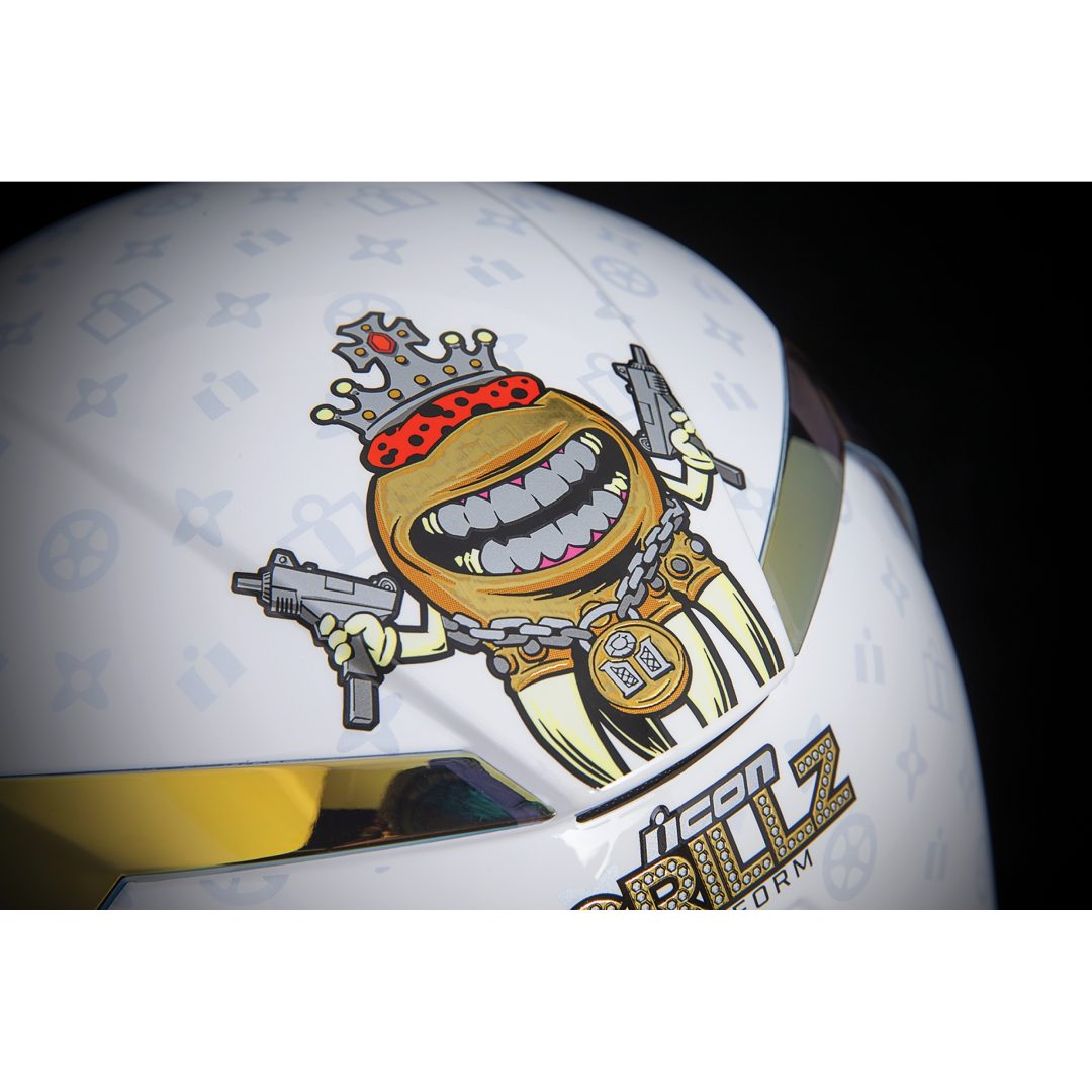 Integralhjälm Airform Grillz Guld/Vit ICON Medium – bild 3