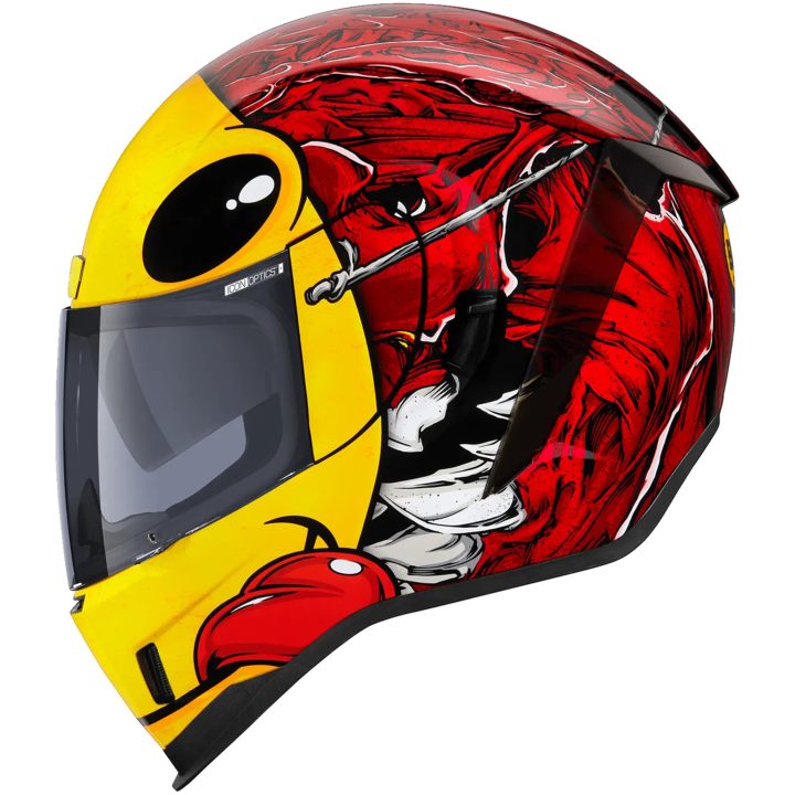 Integralhjälm Airform Röd/Gul ICON XS – bild 11