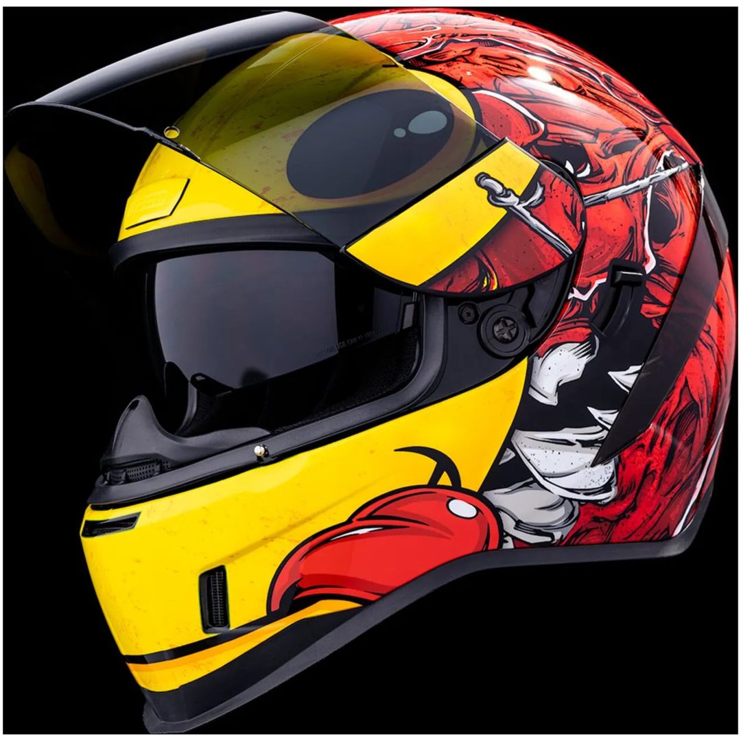 Integralhjälm Airform Röd/Gul ICON XS – bild 10