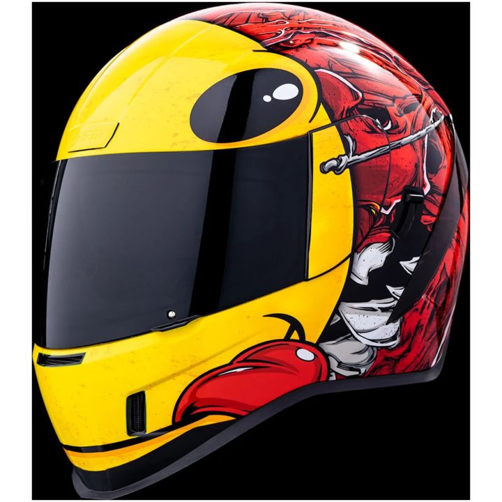 Integralhjälm Airform Röd/Gul ICON XS – bild 6