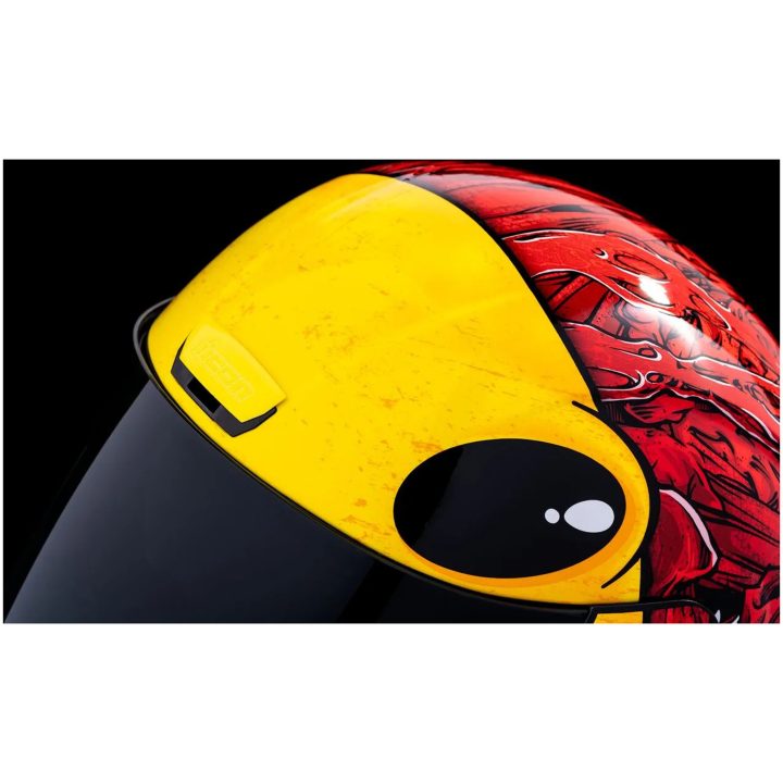 Integralhjälm Airform Röd/Gul ICON XS – bild 5