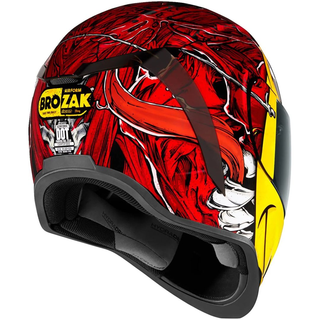 Integralhjälm Airform Röd/Gul ICON XS – bild 4