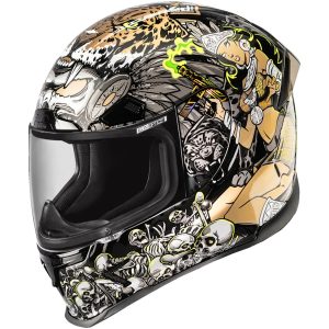 Integralhjälm Airframe Pro Aztec Nine Svart Guld Grön Vit Gul ICON