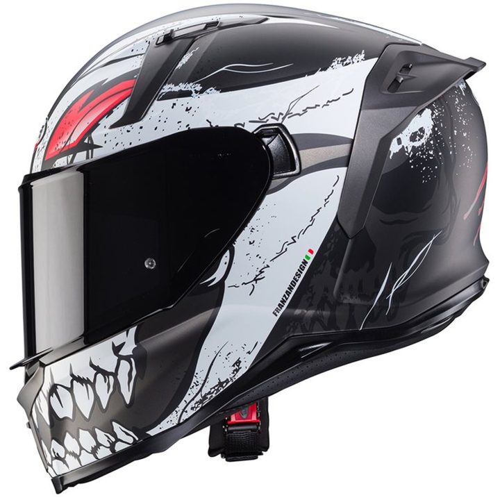 Integralhjälm Avalon X Punk Matt Grå/vit/röd Caberg XS – bild 2