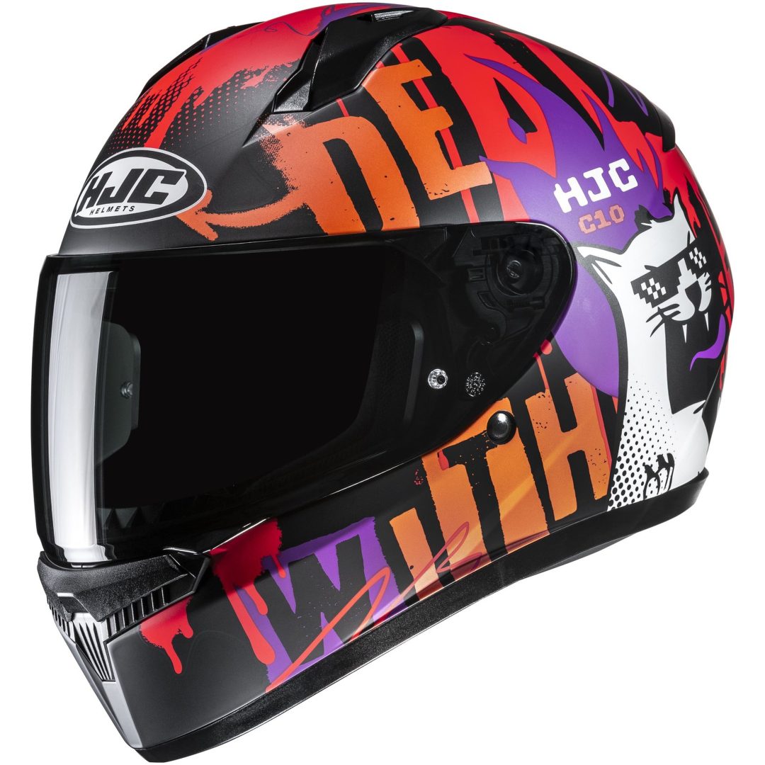 Integralhjälm C10 Fop Svart/Orange HJC XS