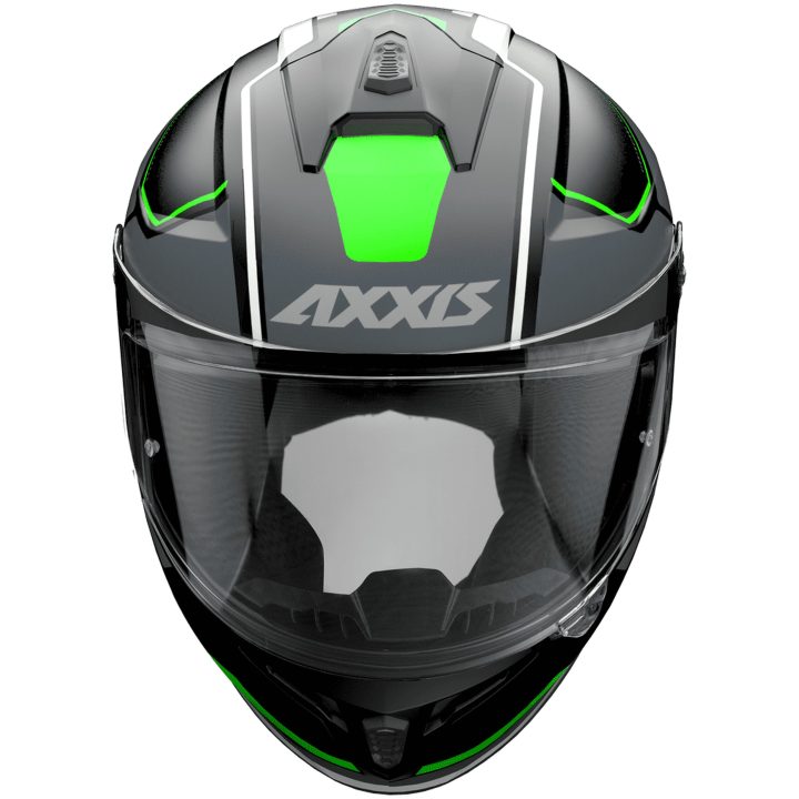 Integralhjälm Draken Mattsvart Grå Grön AXXIS XS – bild 2