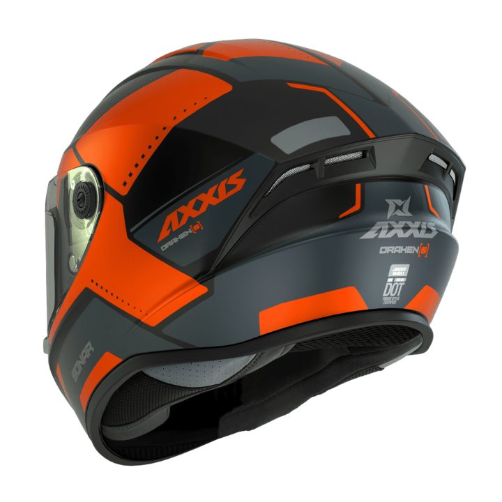 Integralhjälm Draken Svart Grå Orange AXXIS L – bild 2