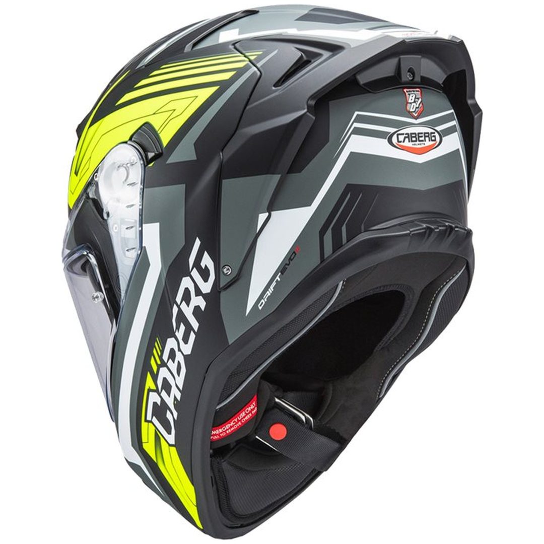 Integralhjälm Drift Evo Ii Jarama Matt Svart/grå/neongul Caberg XS – bild 2