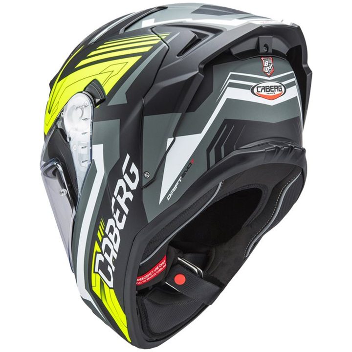 Integralhjälm Drift Evo Ii Jarama Matt Svart/grå/neongul Caberg XS – bild 2