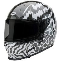 Integralhjälm Eliminator Carbon Deathspray Glansig Svart/vit BELL