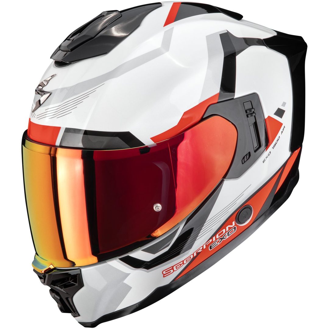 Integralhjälm EXO-1500 AIR Arena Vit/Röd Scorpion