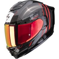 Integralhjälm EXO-1500 CARBON AIR ZITY Svart/röd Scorpion