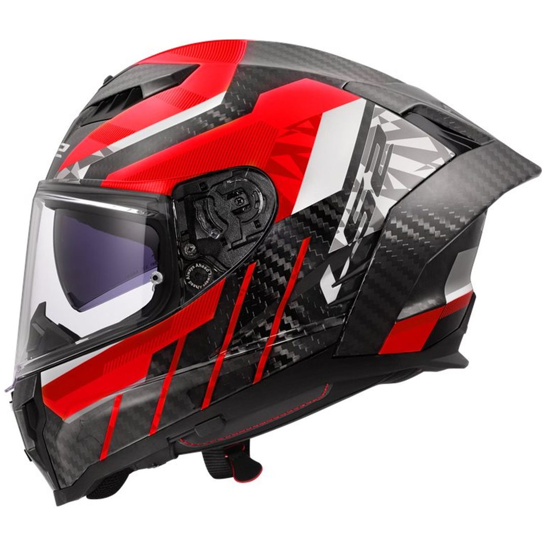 Integralhjälm FF807 DRAGON Trax Kolfiber Röd/Vit LS2 s – bild 2